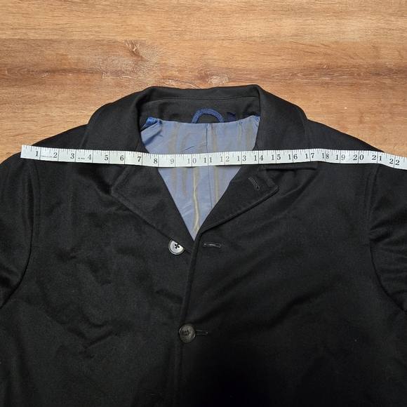 Mens Jacob Siegel  40R Loro Piana 100% Wool Black Coat - Picture 4 of 11